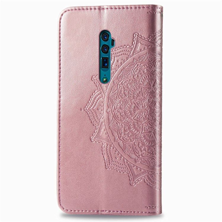 For OPPO Reno 10X Zoom Embossed Mandala Pattern PC + TPU Horizontal Flip Leather Case with Holder & Card Slots