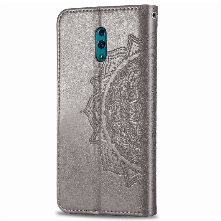 For OPPO Reno Embossed Mandala Pattern PC + TPU Horizontal Flip Leather Case with Holder & Card Slots