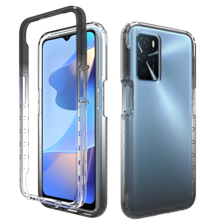 For OPPO A16 Shockproof High Transparency Two-color Gradual Change PC+TPU Candy Colors Phone Protective Case
