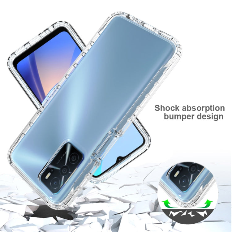 For OPPO A16 Shockproof High Transparency Two-color Gradual Change PC+TPU Candy Colors Phone Protective Case