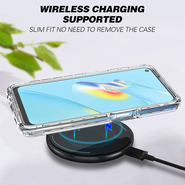 For OPPO A54 4G Shockproof High Transparency Two-color Gradual Change PC+TPU Candy Colors Phone Protective Case