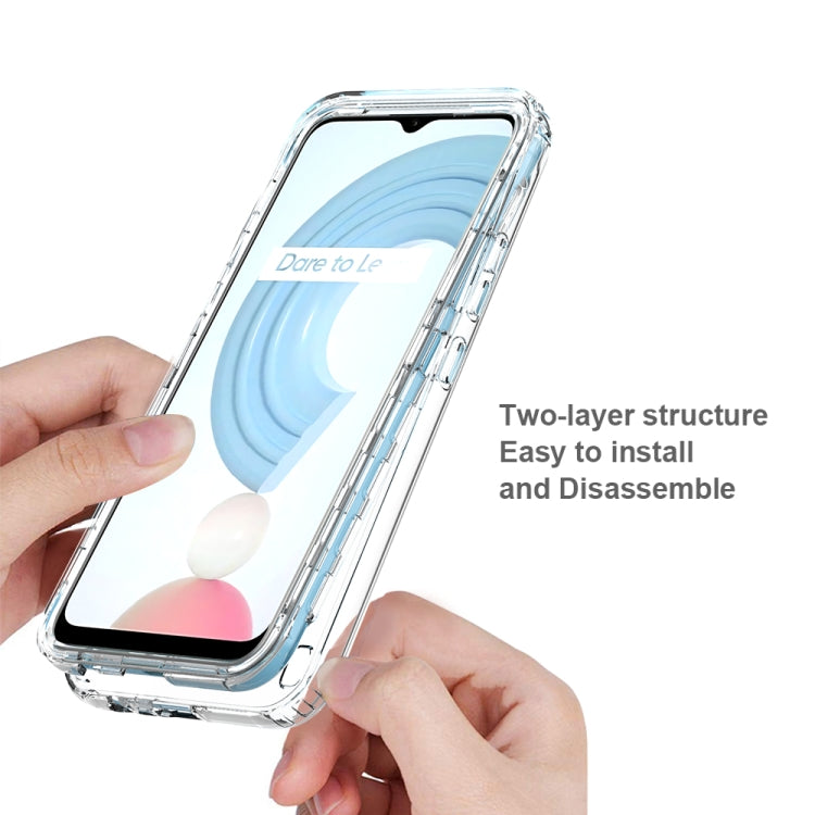 For OPPO Realme C21Y Shockproof High Transparency Two-color Gradual Change PC+TPU Candy Colors Phone Protective Case