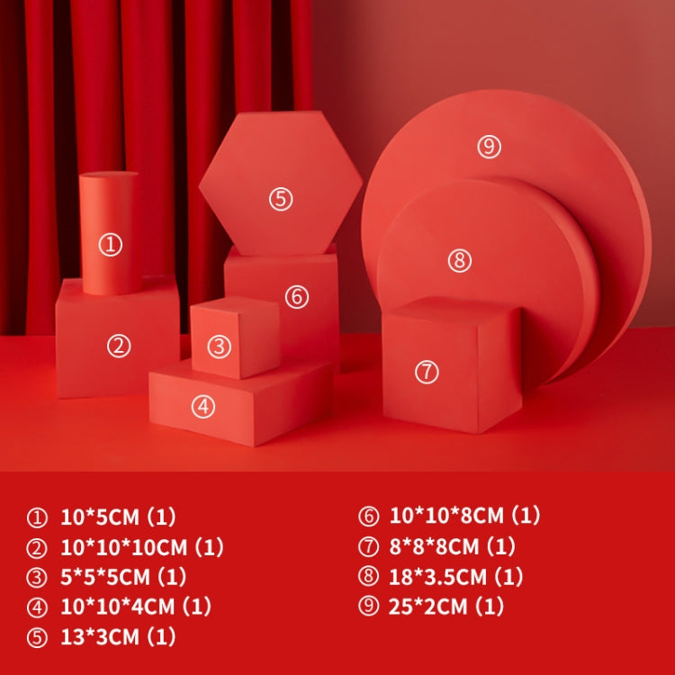 9 in 1 Red Geometric Cube Photography Background Foam Props