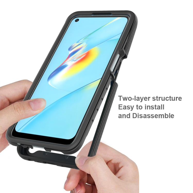 For OPPO A54 4G Starry Sky Solid Color Series Shockproof PC + TPU Phone Case