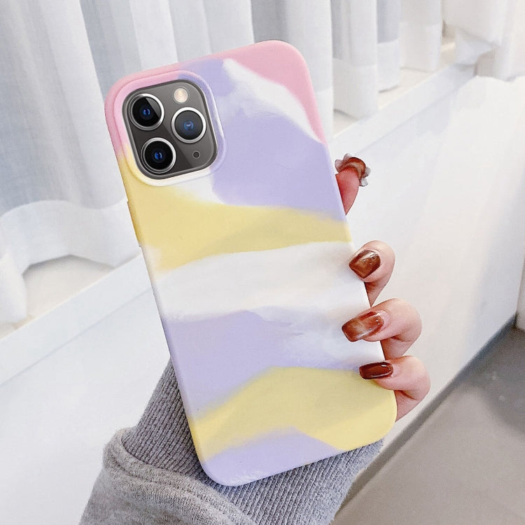For iPhone 11 Pro Max Colorful Liquid Silicone Phone Case