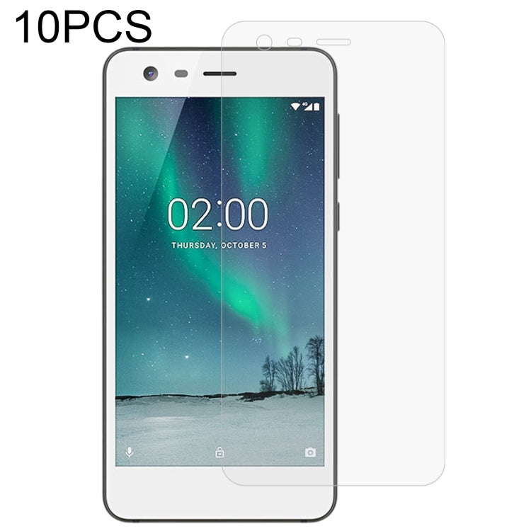 10 PCS 0.26mm 9H 2.5D Tempered Glass Film For Nokia 2