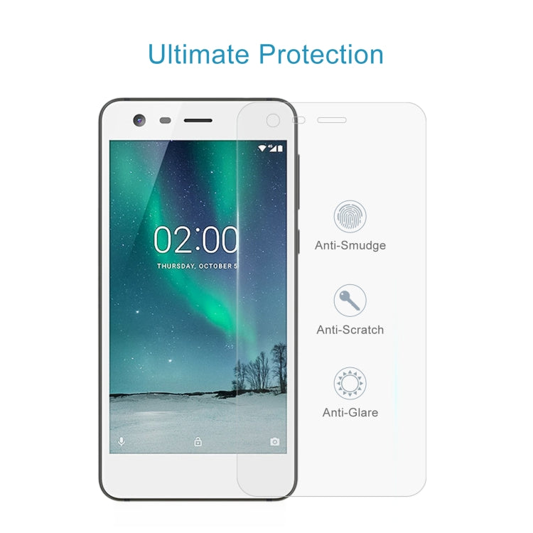 10 PCS 0.26mm 9H 2.5D Tempered Glass Film For Nokia 2