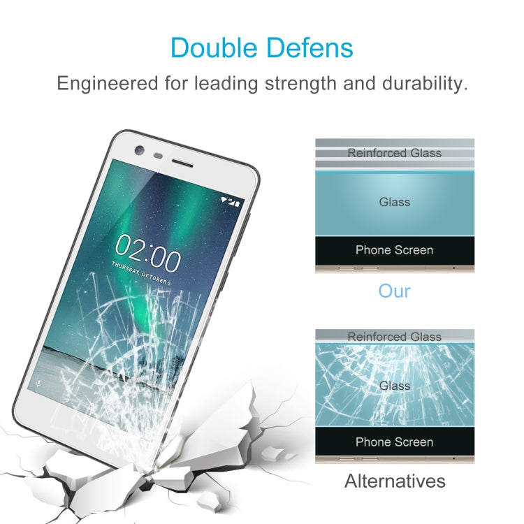 10 PCS 0.26mm 9H 2.5D Tempered Glass Film For Nokia 2