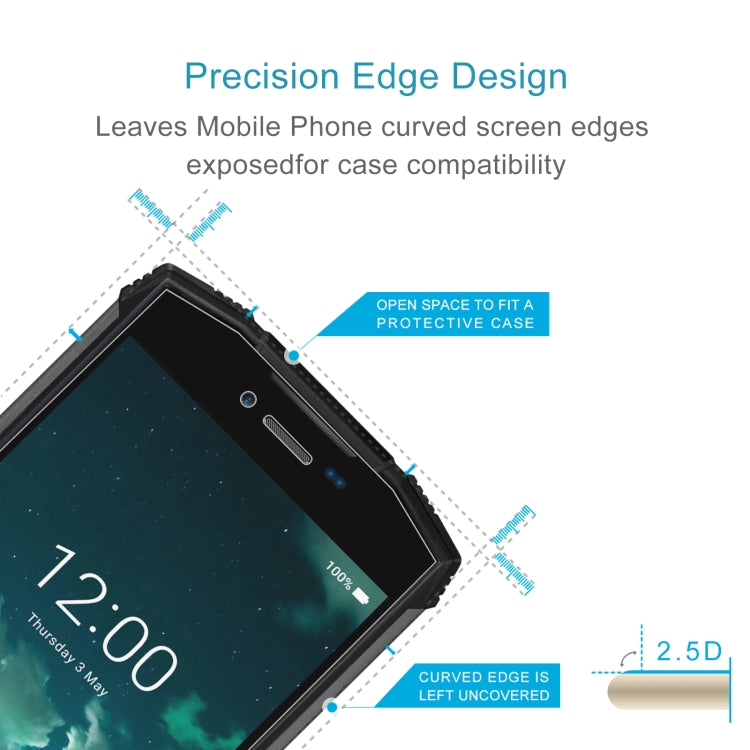 50 PCS 0.26mm 9H 2.5D Tempered Glass Film For Doogee S55