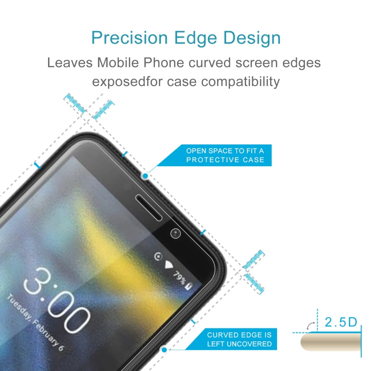 50 PCS 0.26mm 9H 2.5D Tempered Glass Film For Doogee X50