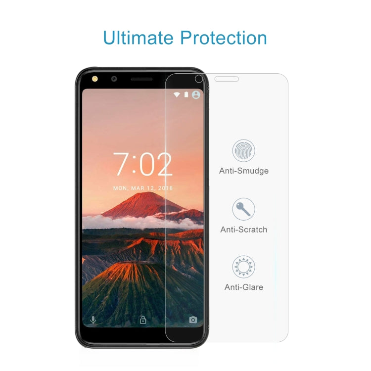 50 PCS 0.26mm 9H 2.5D Tempered Glass Film For Doogee X53