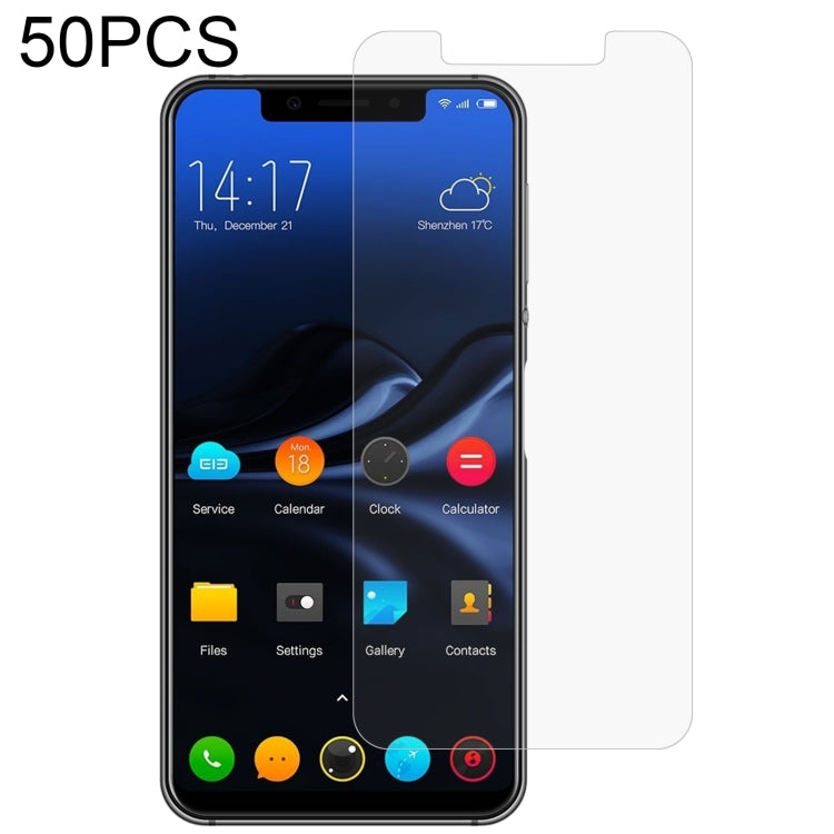 50 PCS 0.26mm 9H 2.5D Tempered Glass Film For Elephone A4