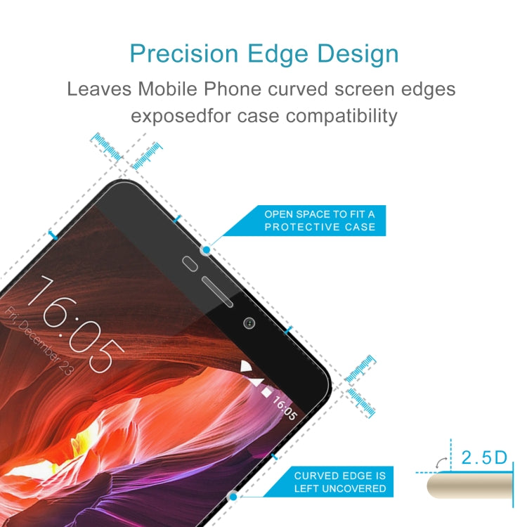 50 PCS 0.26mm 9H 2.5D Tempered Glass Film For Elephone P9000