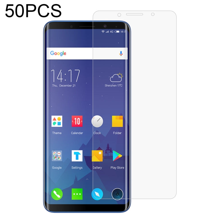 50 PCS 0.26mm 9H 2.5D Tempered Glass Film For Elephone U
