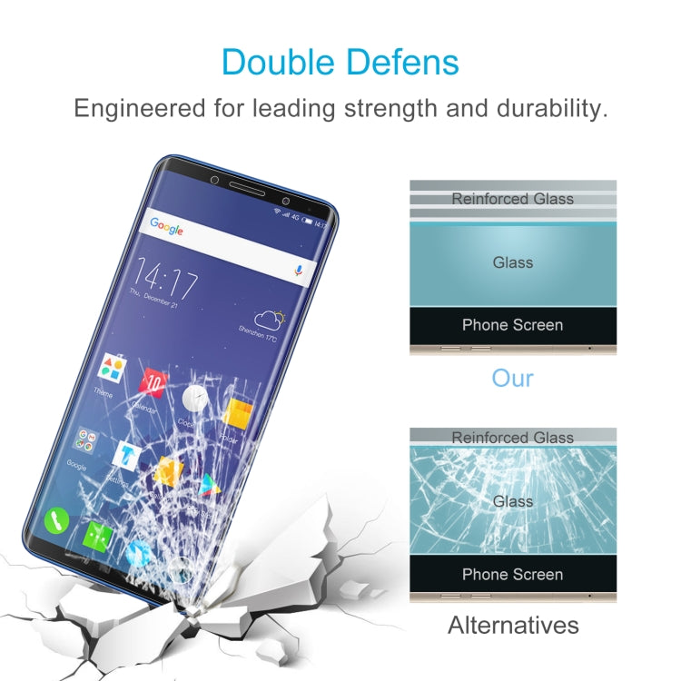 50 PCS 0.26mm 9H 2.5D Tempered Glass Film For Elephone U