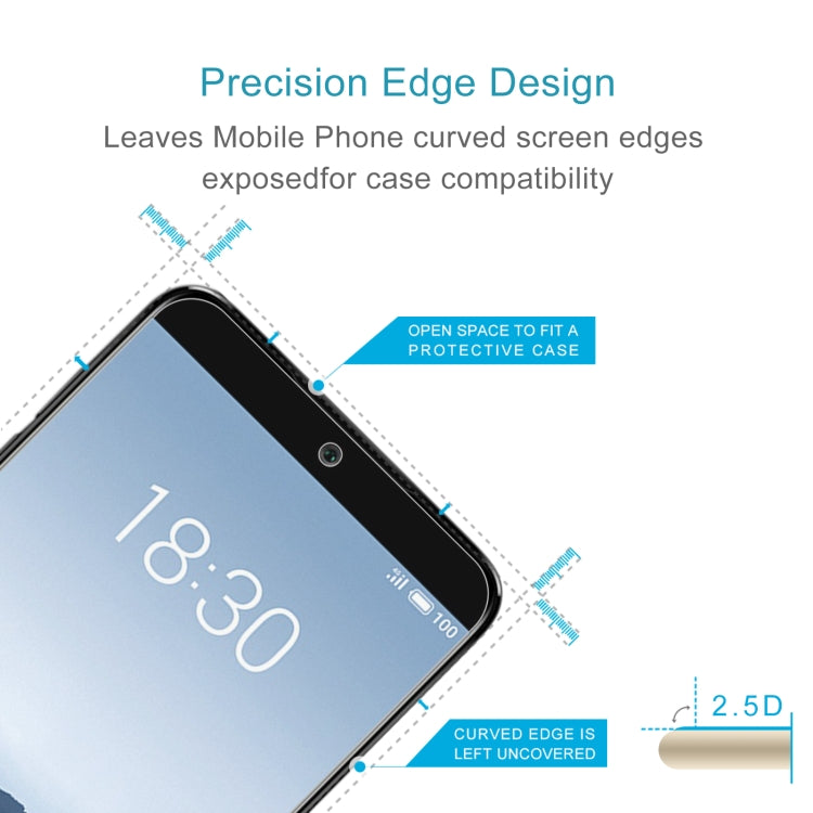 50 PCS 0.26mm 9H 2.5D Tempered Glass Film For Meizu M15