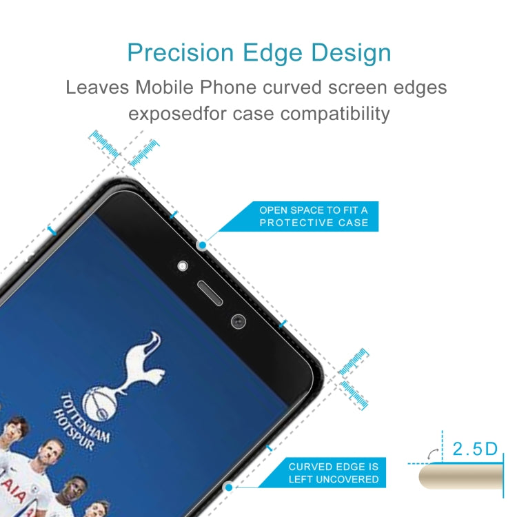 50 PCS 0.26mm 9H 2.5D Tempered Glass Film For Leagoo T5c