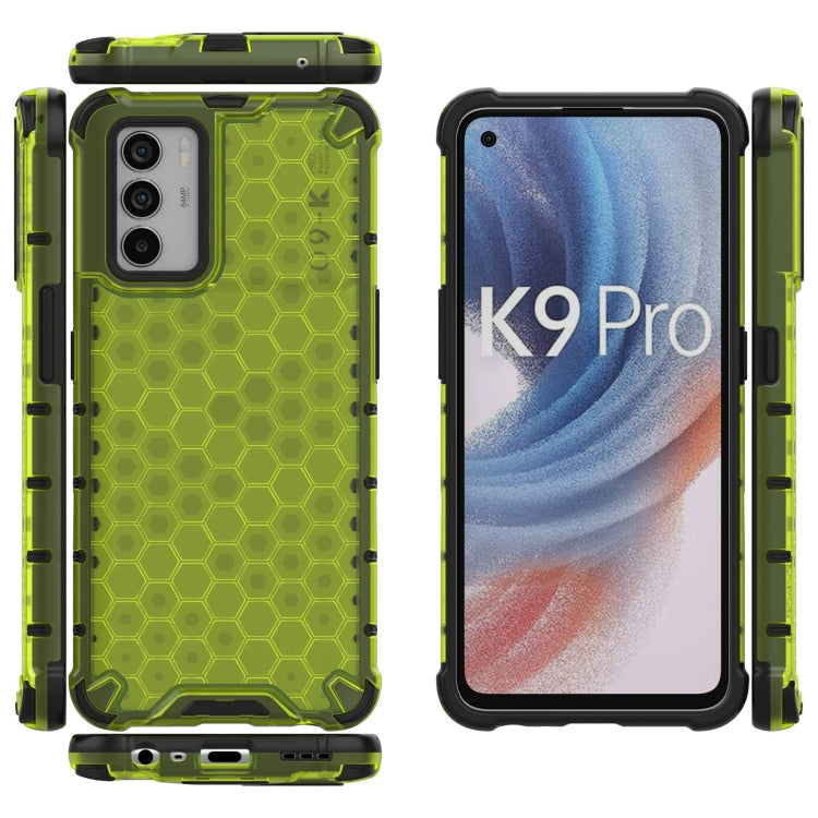 For OPPO K9 Pro 5G Shockproof Honeycomb PC + TPU Phone Case