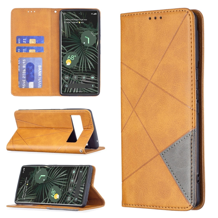 For Google Pixel 6 Pro Prismatic Invisible Magnetic Horizontal Flip Phone Leather Case with Holder & Card Slots & Photo Frame