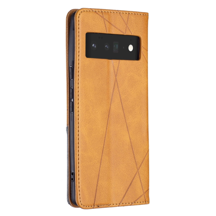 For Google Pixel 6 Pro Prismatic Invisible Magnetic Horizontal Flip Phone Leather Case with Holder & Card Slots & Photo Frame
