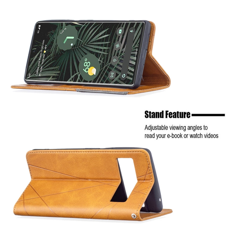 For Google Pixel 6 Pro Prismatic Invisible Magnetic Horizontal Flip Phone Leather Case with Holder & Card Slots & Photo Frame