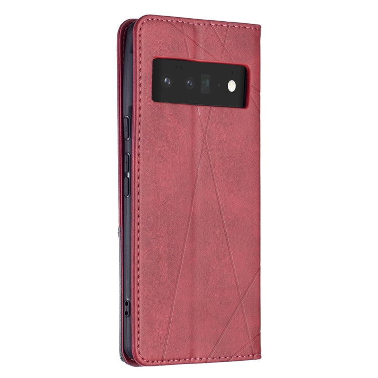 For Google Pixel 6 Pro Prismatic Invisible Magnetic Horizontal Flip Phone Leather Case with Holder & Card Slots & Photo Frame