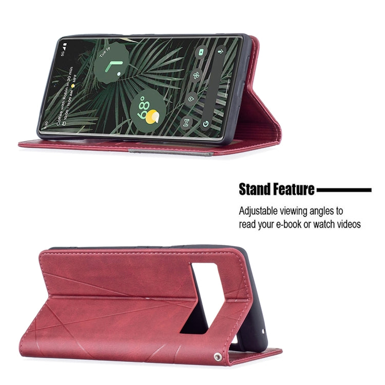 For Google Pixel 6 Pro Prismatic Invisible Magnetic Horizontal Flip Phone Leather Case with Holder & Card Slots & Photo Frame