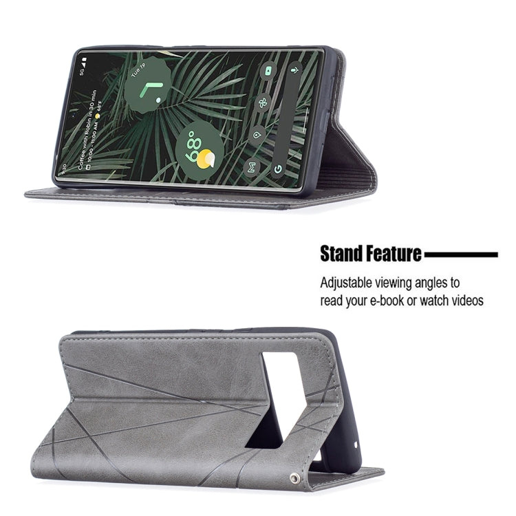 For Google Pixel 6 Pro Prismatic Invisible Magnetic Horizontal Flip Phone Leather Case with Holder & Card Slots & Photo Frame