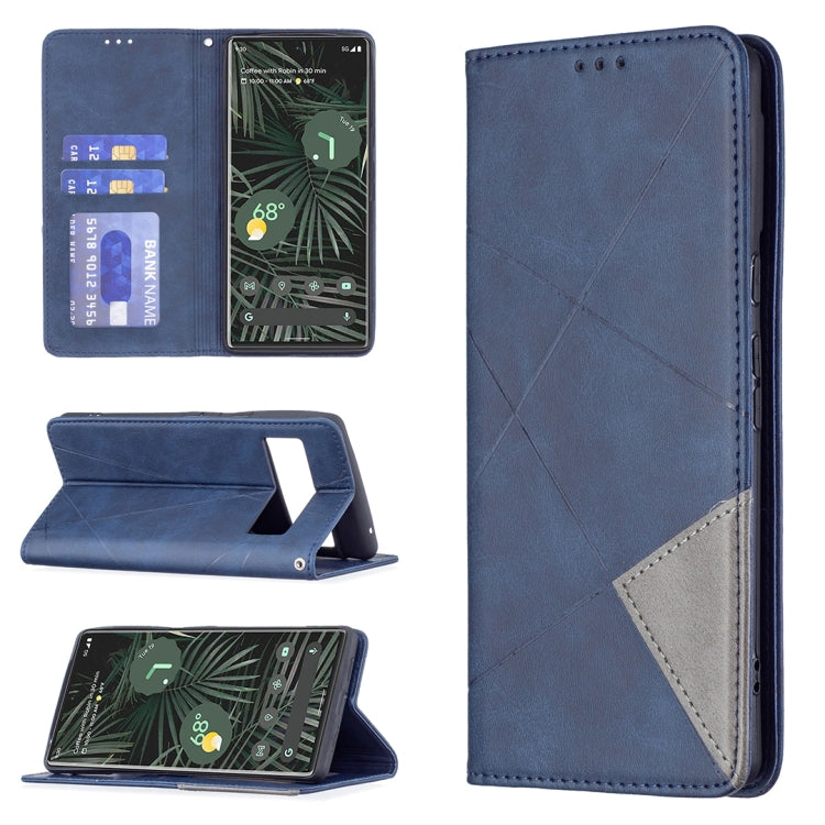 For Google Pixel 6 Pro Prismatic Invisible Magnetic Horizontal Flip Phone Leather Case with Holder & Card Slots & Photo Frame
