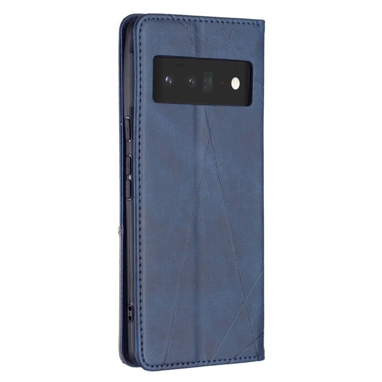 For Google Pixel 6 Pro Prismatic Invisible Magnetic Horizontal Flip Phone Leather Case with Holder & Card Slots & Photo Frame