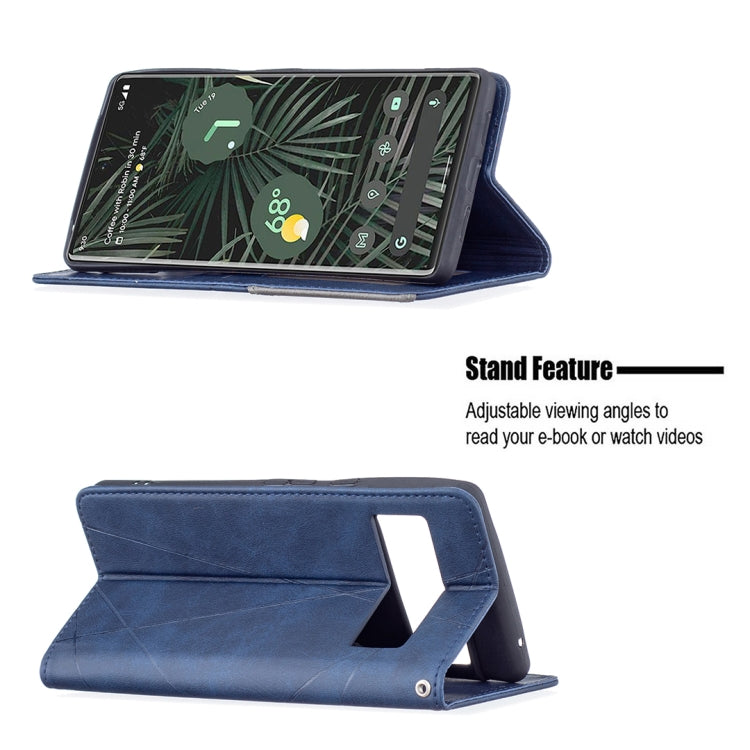 For Google Pixel 6 Pro Prismatic Invisible Magnetic Horizontal Flip Phone Leather Case with Holder & Card Slots & Photo Frame