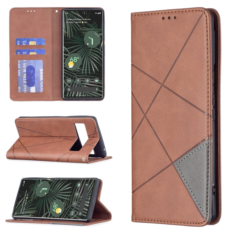 For Google Pixel 6 Pro Prismatic Invisible Magnetic Horizontal Flip Phone Leather Case with Holder & Card Slots & Photo Frame