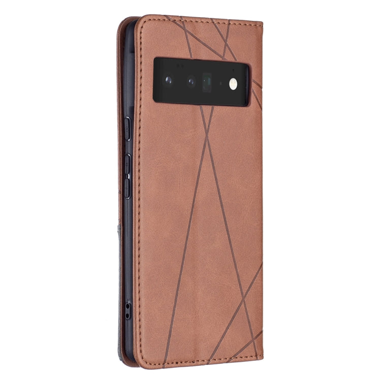 For Google Pixel 6 Pro Prismatic Invisible Magnetic Horizontal Flip Phone Leather Case with Holder & Card Slots & Photo Frame
