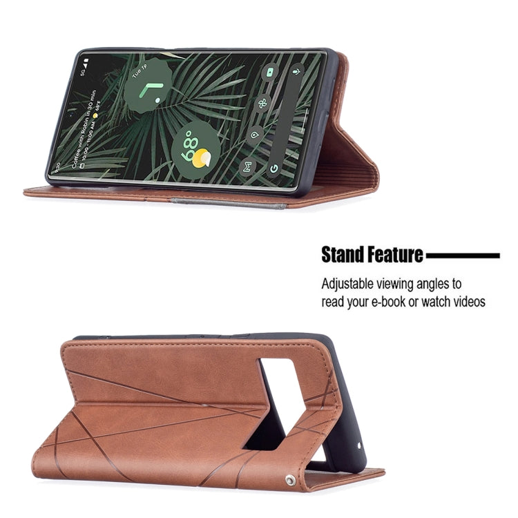 For Google Pixel 6 Pro Prismatic Invisible Magnetic Horizontal Flip Phone Leather Case with Holder & Card Slots & Photo Frame