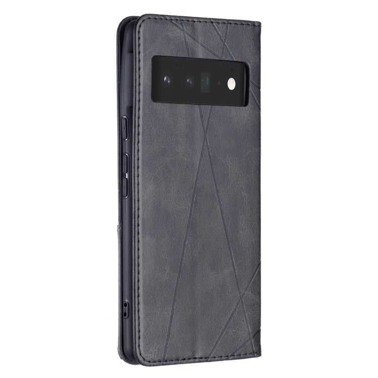 For Google Pixel 6 Pro Prismatic Invisible Magnetic Horizontal Flip Phone Leather Case with Holder & Card Slots & Photo Frame