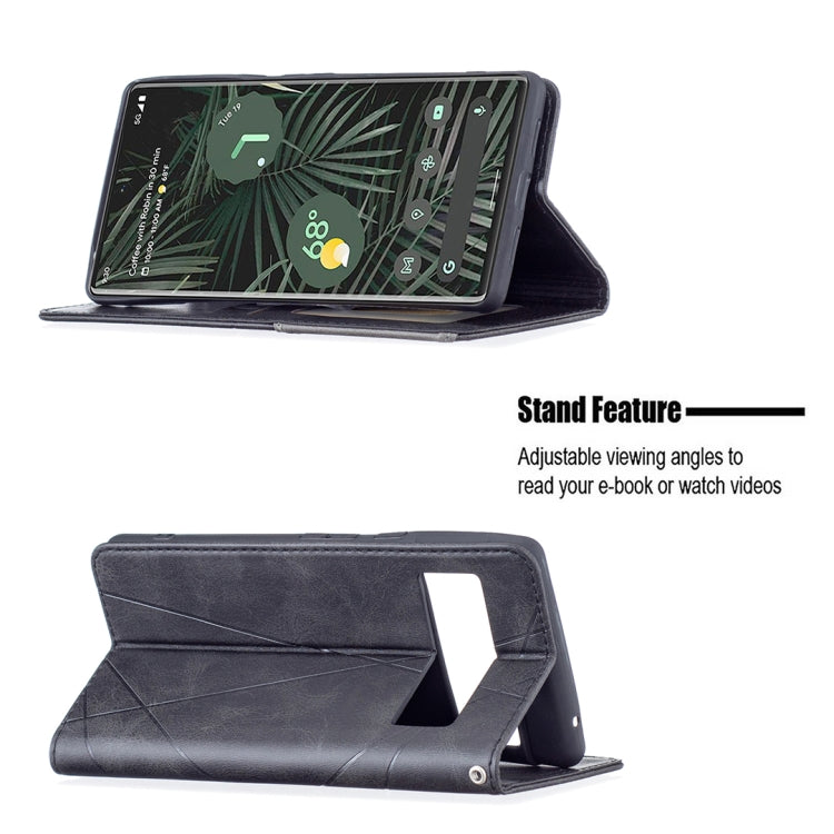 For Google Pixel 6 Pro Prismatic Invisible Magnetic Horizontal Flip Phone Leather Case with Holder & Card Slots & Photo Frame