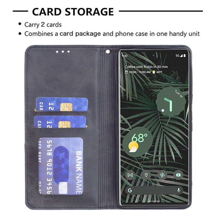 For Google Pixel 6 Pro Prismatic Invisible Magnetic Horizontal Flip Phone Leather Case with Holder & Card Slots & Photo Frame