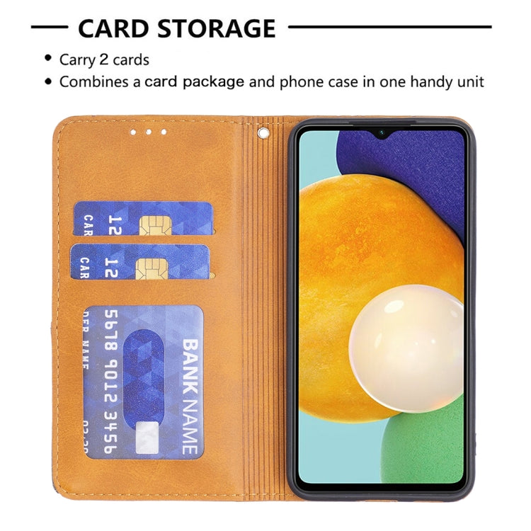 For Samsung Galaxy A13 5G Prismatic Invisible Magnetic Horizontal Flip Phone Leather Case with Holder & Card Slots & Photo Frame