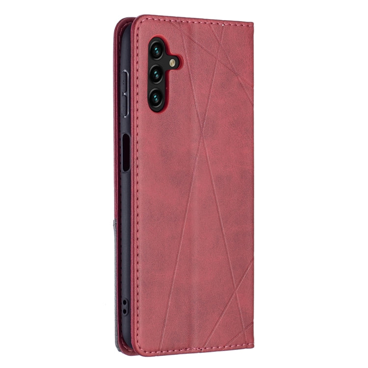 For Samsung Galaxy A13 5G Prismatic Invisible Magnetic Horizontal Flip Phone Leather Case with Holder & Card Slots & Photo Frame