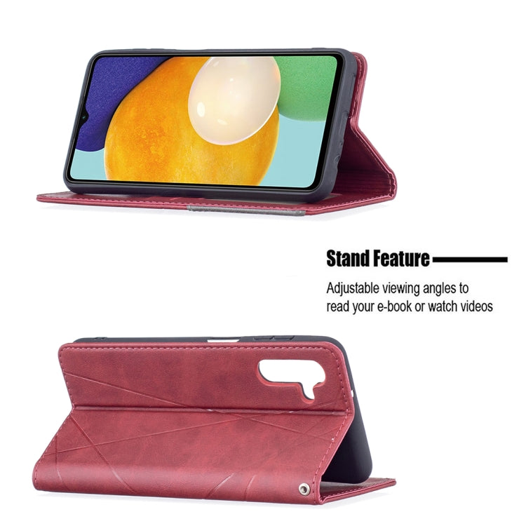 For Samsung Galaxy A13 5G Prismatic Invisible Magnetic Horizontal Flip Phone Leather Case with Holder & Card Slots & Photo Frame
