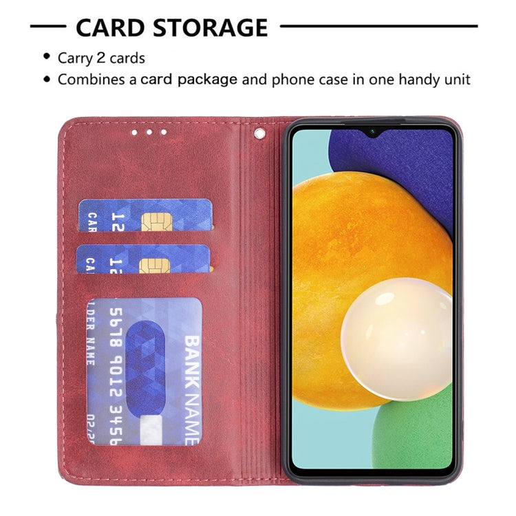 For Samsung Galaxy A13 5G Prismatic Invisible Magnetic Horizontal Flip Phone Leather Case with Holder & Card Slots & Photo Frame
