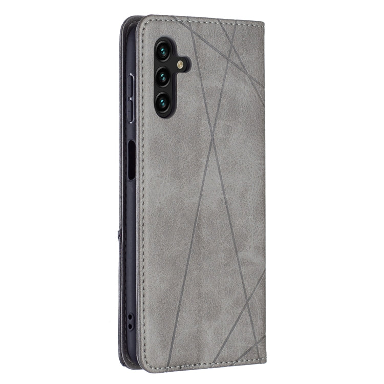 For Samsung Galaxy A13 5G Prismatic Invisible Magnetic Horizontal Flip Phone Leather Case with Holder & Card Slots & Photo Frame