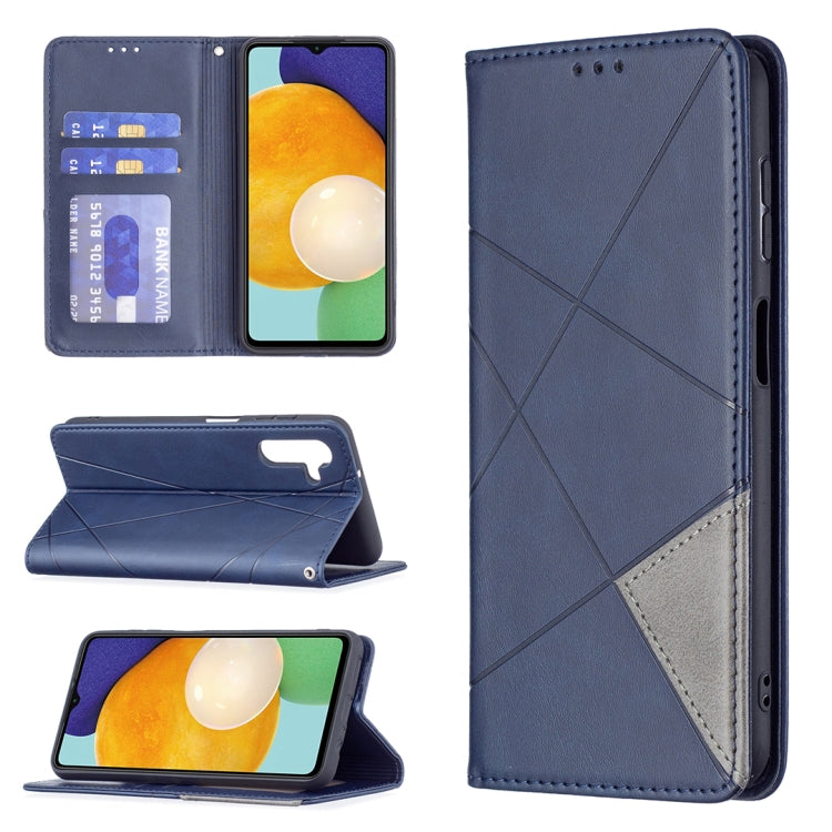 For Samsung Galaxy A13 5G Prismatic Invisible Magnetic Horizontal Flip Phone Leather Case with Holder & Card Slots & Photo Frame
