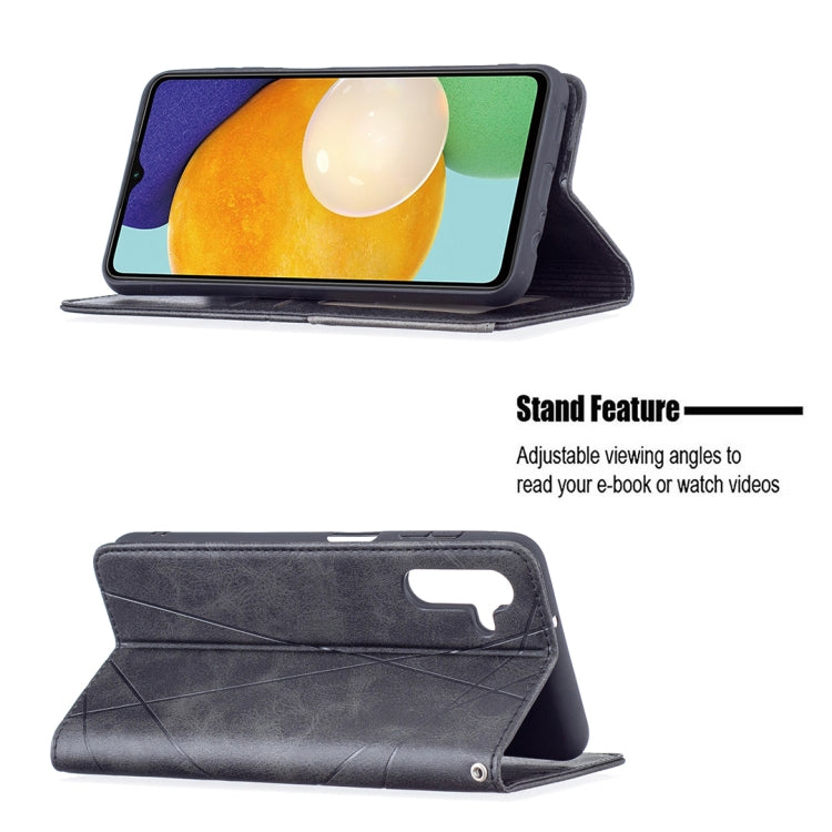 For Samsung Galaxy A13 5G Prismatic Invisible Magnetic Horizontal Flip Phone Leather Case with Holder & Card Slots & Photo Frame