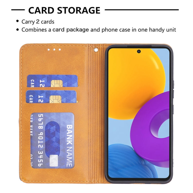 For Samsung Galaxy M52 5G Prismatic Invisible Magnetic Horizontal Flip Phone Leather Case with Holder & Card Slots & Photo Frame