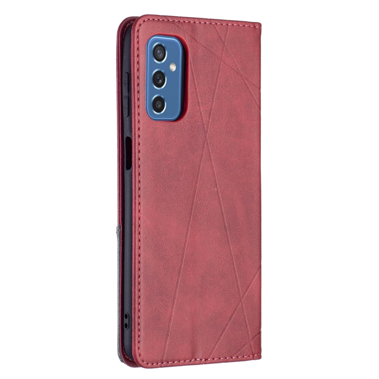 For Samsung Galaxy M52 5G Prismatic Invisible Magnetic Horizontal Flip Phone Leather Case with Holder & Card Slots & Photo Frame