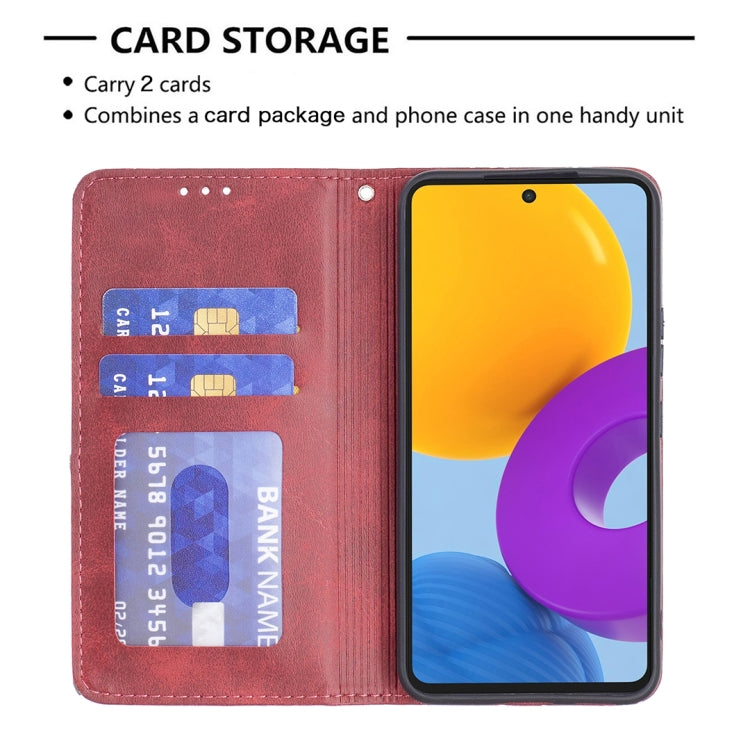 For Samsung Galaxy M52 5G Prismatic Invisible Magnetic Horizontal Flip Phone Leather Case with Holder & Card Slots & Photo Frame