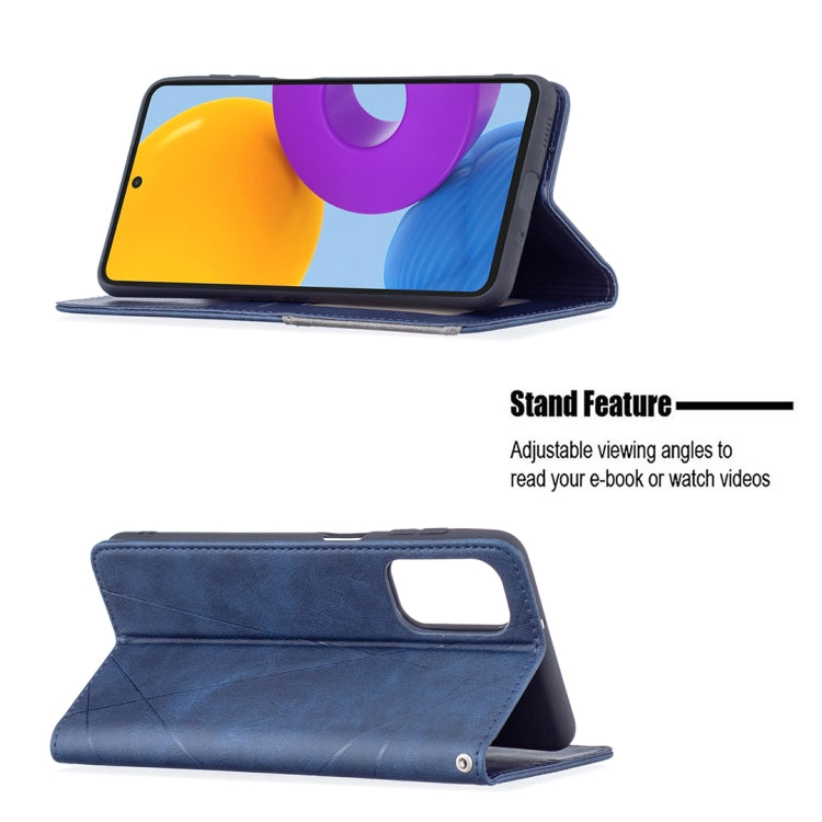 For Samsung Galaxy M52 5G Prismatic Invisible Magnetic Horizontal Flip Phone Leather Case with Holder & Card Slots & Photo Frame