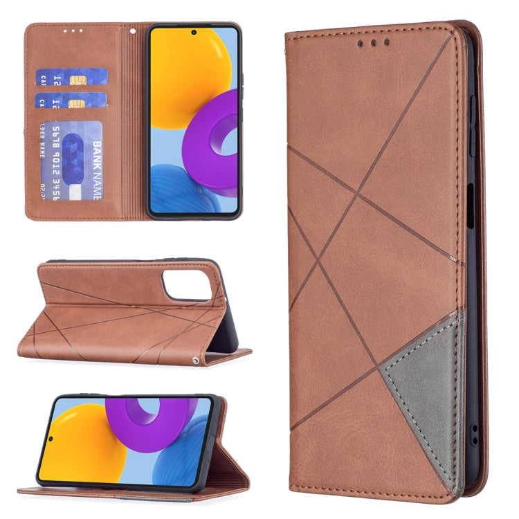 For Samsung Galaxy M52 5G Prismatic Invisible Magnetic Horizontal Flip Phone Leather Case with Holder & Card Slots & Photo Frame