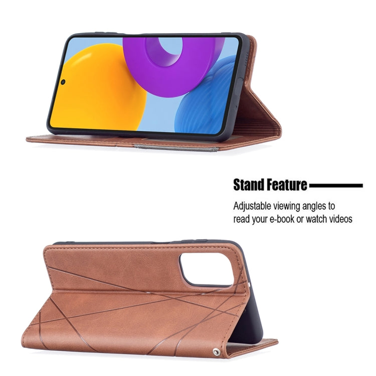 For Samsung Galaxy M52 5G Prismatic Invisible Magnetic Horizontal Flip Phone Leather Case with Holder & Card Slots & Photo Frame